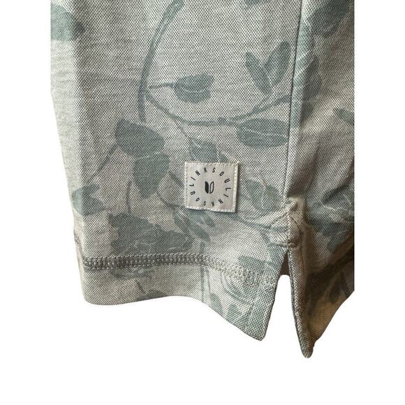 Linksoul NEW Golf Mens Small Floral Print Polo Shirt Casual Stretch Gray - Picture 4 of 8